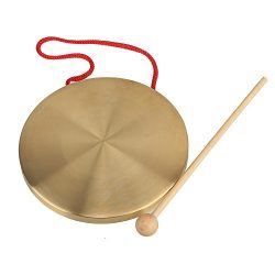 Yibuy 15.5cm Brass Instruments Copper Cymbals Opera Gong with Round Play Hammer