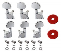 YMC TP20 Series 6 Pieces Guitar Parts 3 Left 3 Right Machine Heads Knobs Guitar String Tuning Pe ...