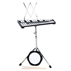 Giantex Percussion Glockenspiel Bell Kit 30 Notes w/Practice Pad +Mallets+sticks+stand