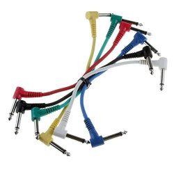 Foto4easy Set of 6 Pcs Guitar Patch Cable Effects Pedal 1/4″ Right Angle AMP Cords 8.26 In ...