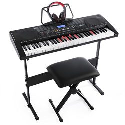 Joy KL-91M With USB & 61 Lighted Keys Simulation Piano Keyboard Starter Pack Including Headp ...