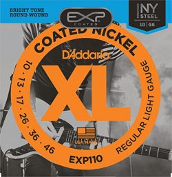 D’Addario EXP110 Coated Electric Guitar Strings, Light, 10-46