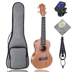 Concert Ukulele Ranch 23 inch Professional Wooden ukelele Instrument Kit With Free Online 12 Les ...