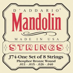 D’Addario J74 Mandolin Strings, Phosphor Bronze, Medium, 11-40