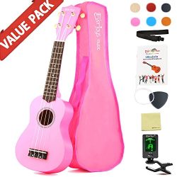 Soprano Ukulele Beginner Pack-21 Inch w/Gig Bag Fast Learn Songbook Digital Tuner All in One Kit