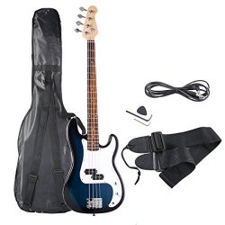 Safstar Electric Bass Guitar Full Size 4 Strings with Amp Cord Strap Bag Package for Starter Beg ...