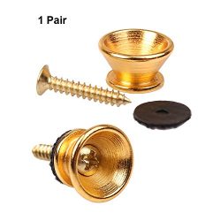 2pcs Guitar Strap Locks End Pins Tail Nail Lock Button Pegs Screw Flat Head for Acoustic Classic ...