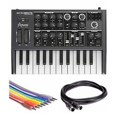 Arturia MicroBrute Analog Synthesizer Bundle, Includes Hosa 3.5 mm TS to 3.5 mm TS Unbalanced Pa ...