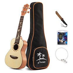 Donner Concert Ukulele Spruce DUC-3 23 Inch Ukulele Set Strap Nylon String Tuner