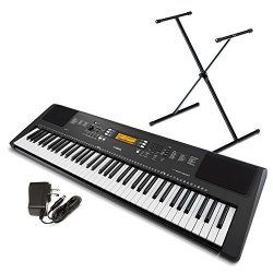 Yamaha PSREW300SA 76-Key Portable Keyboard Bundle with Stand and Power Supply