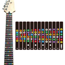 COCODE Guitar Fretboard Note Decals Fret Stickers For Acoustic Electric Guitar Practice Learner  ...