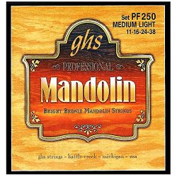 GHS Strings PF250 Bright Bronze Mandolin Strings, Medium Light (.011-.038)