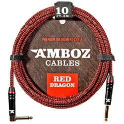 Red Dragon Guitar Cable – Sturdy & Ultra Flexible Instrument Cable For Electric &  ...