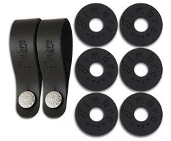 TimbreGear Premium Guitar Strap Locks (3 Pairs) + Genuine Leather Guitar Strap Button (2 PACK) S ...