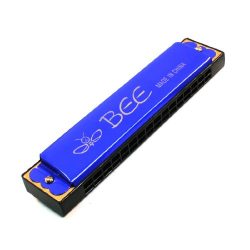 uxcell Child Bee Print 16 Holes Harmonica Mouth Organ Blue