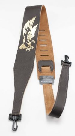 Perris Leathers P25EBJBR-106 2.5-Inch Brown Leather Embosed Banjo Strap