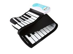 KikerTech 49 Keys – Educational Electronic Digital Roll Up Piano Keyboard w/ Recording Fea ...