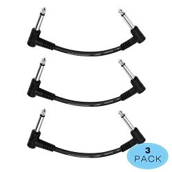 Donner 6 Inch Guitar Patch Cable Black Guitar Effect Pedal Cables (3-pack)