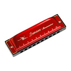 Swan Harmonica 10 holes (Key of C, Red)