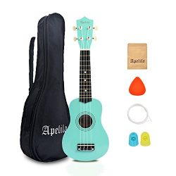 Apelila 21 inch Soprano Ukulele Acoustic Mini Guitar Musical Instrument with Bag, Pick, Strings, ...