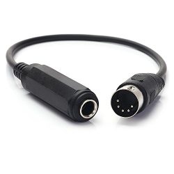 MOBOREST 6.35mm(1/4inch) TRS to 5-Pin DIN MIDI Cable Adapter connect an Speaker, Amplifier, Mixe ...