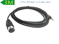 5-Pin DIN-Male Cable, 5 Pin Din MIDI Plug To 3.5mm(1/8in) TRS Stereo Male Jack Stereo Audio Cabl ...