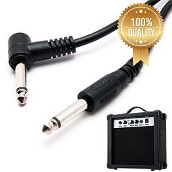 10ft black amplifier patch cord cable at right angle for electric guitar