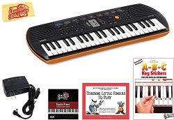 Casio SA-76 Mini Keyboard Bundle with Power Supply, Removeable Stickers, Instructional Book, Aus ...