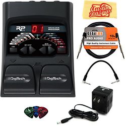 DigiTech RP55 Multi-Effects Pedal Bundle with Power Supply, Instrument Cable, Patch Cable, Picks ...