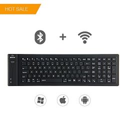 ET Wireless Flexible Mini Bluetooth Keyboard Portable Silicone Rollup Waterproof flexible keyboa ...