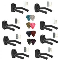 YIYATOO 8 pcs picks+8 Pcs Guitar Hangers Keep Hook Holder Wall Mount for All Size Guitars, Bass, ...