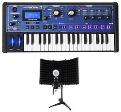 Novation MiniNova 37-Key USB MIDI Keyboard Synthesizer+Mic+Foam Isolation Shield