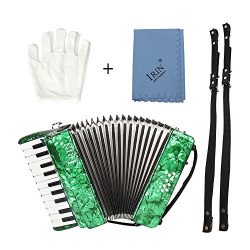 ammoon 22-Key 8 Bass Piano Accordion with Straps Gloves Cleaning Cloth Educational Music Instrum ...