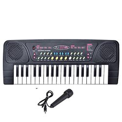Fresh Household Kids Piano, 37-Key Keyboard Piano with Microphone Digital Keyboard Portable Orga ...