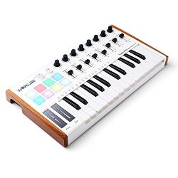 Worlde 25 Key USB Portable Tuna Mini MIDI Keyboard MIDI Controller (8 Knobs/8 Pads/8 Faders) wit ...