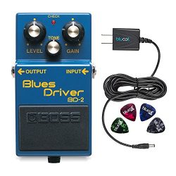 Boss BD-2 Blues Driver Guitar Effects Pedal – INCLUDES – Blucoil Power Supply Slim A ...