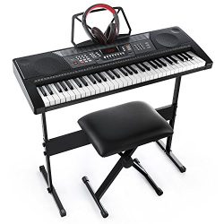 Joy JK-66M 61-Key Simulation Piano Electronic Keyboard Kit Including USB for Beginners,with Head ...