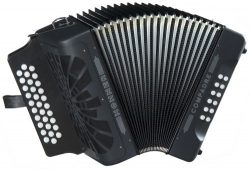 Hohner Compadre G/C/F 3-Row Diatonic Accordion – Black