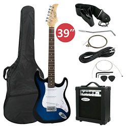 ZENY 39″ Full Size Electric Guitar with Amp, Case and Accessories Pack Beginner Starter Pa ...