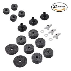 21 Pieces Cymbal Replacement Accessories Cymbal Stand Sleeves Cymbal Felts with Cymbal Washer &a ...