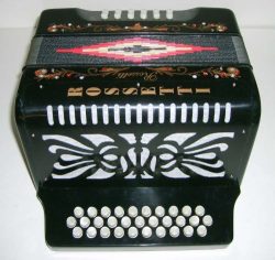 Rossetti 31×12 Button Accordion, Key ADG, Case/Straps/DVD, Black, 3112 BLK ADG