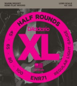 D’Addario ENR71 Half Round Bass Guitar Strings, Regular Light, 45-100, Long Scale