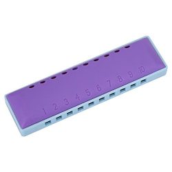 VGEBY 10 Hole Mouth Organ, Resin Blues Harmonica Key of C Harmonicas for Kids Beginner(Purple)