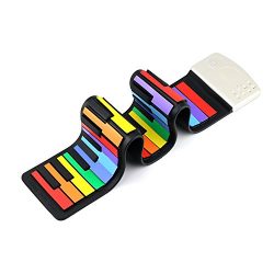 Rainbow Roll Up 49 Standard Keys Piano,Jiesstore Flexible Portable keyboard,Educational Toy with ...