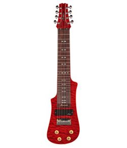 Vorson LT2308 TR 8-String Lap Steel Guitar with Gig Bag, Transparent Red Quilt