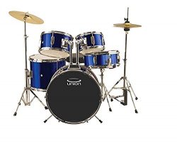 Union DBJ5052(DB) 5-Piece Junior Drum Set with Hardware, Cymbal and Throne – Dark Blue