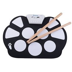 Eoncore Portable Mini USB Interface Kids Silicon Foldable Electronic Roll up Digital Drum Pad Ki ...