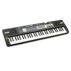 Plixio 61 Key Mid-Size Electric Piano Keyboard with Electronic Music Lesson Mode & Adapter