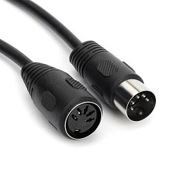 TISINO 10FT/3M MIDI Cable, DIN 5 Pin Plugs Male to DIN 5 Pin Female MIDI/AT Adapter Extension Co ...