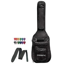 ChromaCast CC-BPB-BAG-KIT-1 Electric Bass Guitar Padded Gig Bag with Strap and Pick Sampler